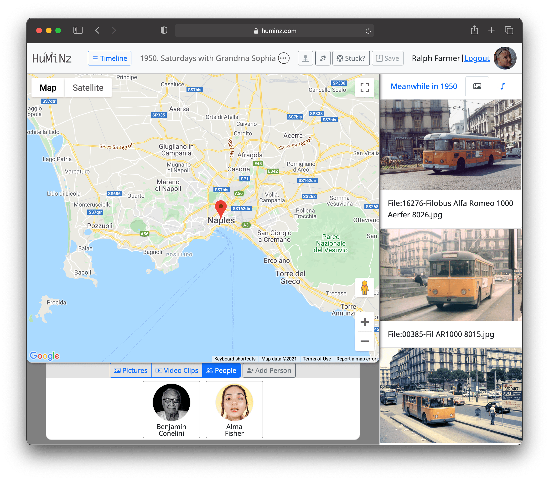 Setting a chapter location in Huminz